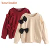 Bear Leader Bow Girls Sweatshirts 2-6Years Långärmad Toddler Kids Baby Sweatshirt Childrenkläder för Girl Sweater 220115