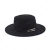 New Fashion Winter Autumn Wool Fedora Hat Women Flat Top Bowler Hat Wide Brim Man Jazz Hat Elegant Lady Church Hats