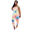 タイ色のスリングパジャマデザイナー女性ジャンプスーツのoneiesノースリーブ夏のプレイスーツロンパースプラスサイズのズボン服ZYY314
