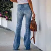 Jeans Femmes Taille Haute Stretch Skinny Cloche Bas Vêtements Bleu Denim Distressed Bootcut Pantalon évasé Pantalon Automne 2020 Femmes LJ201029