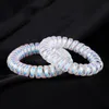 Big Size 55cm Hair Scrunchie Ab White Telephone Wire Elastic Rope Ring Spiral Rubber Band Hairband Q qylqTV6072997