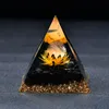 2.36inches Orgone الهرم شقرا واضح الكوارتز الكرة سبج قاعدة شفاء لوتس