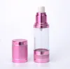 15 30ml Gold Cosmetic Airless Pump Bottle Portable Refillable Pump Dispenser Bottle For Lotion Airless Pink Cosmetic Container SN56780786