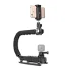 C Type Monopod Handheld Camera Stabilizer Holder Grip Flash Bracket Mount Adapter Three Hot Shoe For Dslr Slr