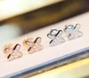 2024 Lüks kaliteli Corss Style Diamond için Kadınlar için Düğün Takı Hediyesi 18K Gül Altın ve Gümüş Kaplama PS4486