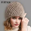 FURTALK Cappello a cuffia in vera pelliccia di visone per le donne Cappello invernale morbido e caldo in pelliccia Cappello a cuffia lavorato a maglia invernale per donna russa1938799