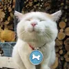 / Lot 6 färger Pet Collar Smycken Hängsmycke Mode Personlig Graverad Glitter Paw Skriv ut Tag Dog Cat Pet ID Taggar LJ201109
