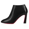 Winter Luxury Eleonor Women Ankle Boots Black Calf Leather Red Bottom Boot Pointed Toe Stiletto Heel Lady Booties Party Wedding EU35-43,Original Box