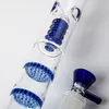 2022 18mm Joint Oil Rigrör Hookahs Glas Vatten Bongs Triple Percolator Bong Straight Beecomb Perc Pipes Birdcage Perc DAB Riggar Rökning Rör HR316