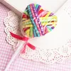 ins love lollipop girls scrunchies 귀여운 아기 머리 scrunchies 여자 헤어 밴드 소녀 헤어 액세서리 키즈 헤어 넥타이 24pcs / set