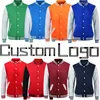 Benutzerdefinierter Druck Logo College Baseball Jacke Männer Frauen Letterman Varsity Mantel Grün Orange Marineblau Kastanienbraun Rot Junge Mädchen1