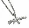 S1821 Mode-sieraden Mannen Pistool Ketting Strass Pistool Hanger Ketting