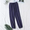 Japanese pajamas men and women spring autumn home pants cotton washed double gauze loose comfortable trousers casual LJ200822