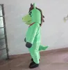 Costume de mascotte de cheval vert d'Halloween, tenue de personnage de dessin animé de qualité supérieure, taille adulte, fête à thème de noël en plein air, tenue pour adultes