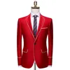 Mens di marca Casual Bianco Rosso Giacca Plus Size 4XL Wedding Slim Fit Uomo Blazer Tuxedo Costume di scena per il cantante Costume Homme 201104