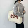 Shopping Bags Korean Large Capacity Canvas Tote for Women with Zipper Bkpp Man and s Fabric Shoulder Student Handbag Shopper Big 220307