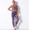 yoga leggings sports bra gym clothes women workout fitness set High Waist pants sexy tops Running Legging 3d print Tight tank top 3733888