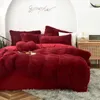 Set di biancheria da letto in peluche da quattro pezzi in peluche King Queen Size Luxury Trapunta Cover Custodia Piumino Cover Duvet Brand Bed Comfort Set di alta qualità