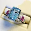 Size 610 Top Sell Luxury Jewelry 925 Sterling Silver Aquamarine CZ Diamond Gemstones Ruby Party Women Wedding Engagement Band Rin9319368