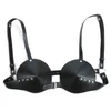 Punk Metall Nieten Kunstleder BH Frauen Bralette Verstellbare Schnalle Riemen Wireless Dünne Unterwäsche Gothic Dessous Intimates BH 201202