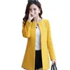 Cappotto di lana donna giallo plus size autunno inverno nuovo coreano slim rosa rosso rosa verde manica lunga cappotti di lana feminina LR814 201222