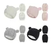 New Baby Kids Girls Boys Winter Warm Knit Hat Ear Solid Warm Cute Glove Lovely Beanie Cap 0-18M DB151