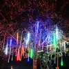 8 Tube Guirlande Lumineuse De Noël Led Guirlandes Météores Pluie Pluie Lumière Décoration Extérieure Rue Guirlande Halloween Lampe De Fête Y2231S