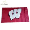 NCAA Wisconsin Badgers-Flagge, 3 x 5 Fuß (90 cm x 150 cm), Polyester-Flaggen, Banner-Dekoration, fliegende Hausgarten-Flagge, festliche Geschenke