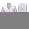 2PCS Męskie Party Floral Party Tuxedo Separ Make Curting Pants Białe pojedyncze piersi garnitury z Pantami Mężczyźni PROM WEDNIOWE MĘŻCZYZN KOTUME HOMME229U