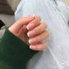 24pcsset naturliga nakna vita franska nagelips fullt omslag uv gel tryck på falska naglar ultra enkelt slitage för hemmakontor4070882