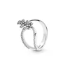 High quality 100% 925 Sterling Silver fit pandora Ring Dragonfly Ring Blossom Four Leaves Bright Halo Jewelry Engagement Lovers Fa213e