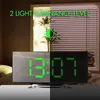 Digital Alarm Clock, 7 Inch Curved Dimmable LED Sn Digital Clock for Kids Bedroom, Green Large Number Clock, Lightweight Sma LJ201204