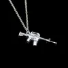 Mode 45 * 16mm Maschinengewehr Angriff Rifle Anhänger Halskette Link Kette Für Weibliche Choker Halskette Kreative Schmuck Party Geschenk