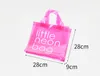 Sacos de compras à prova d 'água customizáveis ​​Sacos de compras de armazenamento Saco cosmético de alta qualidade Transparente pequeno néon rosa PVC sacola