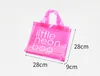 Aanpasbare Waterdichte Strand Duidelijke Winkelen Zakken Opslag Cosmetische Tas Hoge Kwaliteit Transparante Little Neon Pink PVC Tas Tas