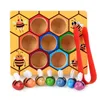 아이들을위한 몬테소리 교육 부지런 작은 꿀벌 나무 장난감 아이들을위한 양방향 게임 보드 재미있는 장난감 LJ200907