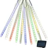 10 أنبوب 360 المصابيح الطاقة الشمسية نيزك دش أضواء المطر في الهواء الطلق ماء عيد الميلاد سلسلة ضوء ل حفل زفاف الديكور 201203