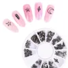 1 caixa punk rebites unhas adesivos preto metal manicure decalques decalques frescos manicure caixa encaixotada