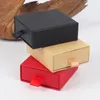 8x7x3cm Boîte d'emballage de tiroir en papier kraft gracieux avec éponge pour boucles d'oreilles Collier Bijoux Boîte de papier petite boîte en papier pour cadeau de mariage