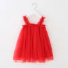 Meninas de bebé Lace Tulle Sling Dress Crianças Suspender Malha Princesa Vestidos Verão Boutique Crianças Roupas 11 Cores