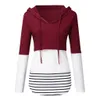 Casual Womens Pregnant Maternity Clothes Nursing Tops Breastfeeding Hoodie Sweatshirts Pregnancy Maternity Striped 810 LJ201120