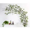 Erxiaobao Artificial Flowers Long Fake Silk Rose Flower Vine String Rattan Cane Home Party Wedding Wall Door Bookshelf Decor Y200104