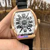 Nowy 42mm Data Automatyczne Zegarek Męskie Rose Gold Case Niebieska Numer Biały Dial Skórzany Niebieski Skórzany Gumowy Zegarki TimzoneWatch TWFM E195A2