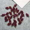 100pcs 15 * 9 millimetri mini naturale granato pietra di cristallo tessuto mano del vino rosso Uva di figura di fascini Pendente w / 14K placcato oro chiusura per l'orecchino collana