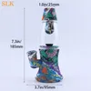 Großhandel 7,3 Zoll Glas Bubbler Rohre Shisha Brunnen Design Rauchfilter Muster Stil Silikon Bongs Glas Ölbrenner Wasserpfeife