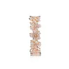 18K Rose Gold \ Silver Bländande Daisy Meadow Stackbara ring Originalbox för Pandora 925 Sterling Silver Designer Rings Set