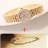 Or Rose Bracelet Montre Ensemble Complet Diamant Bracelet Montre Lady Robe De Luxe Bijoux Montre Bling Cristal Dropshipping T200420