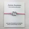 Braccialetti con ciondoli Consapevolezza Autismo Charms Polsino Multistrato Corda di cera rossa Placcato argento antico Donna Uomo Unisex Con braccialetto di carta Jew266n