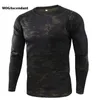 Camouflage T Shirt Men's Breathable Quick Dry Long Sleeve T-shirt Male Outdoor Sports Army Combat Tactical Military Camo Tshirts 201203