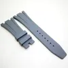 27 mm graues Gummi-Uhrenarmband, 18 mm Faltschließe, Anstoßgröße AP-Armband für Royal Oak 39 mm 41 mm Uhr 15400 15390